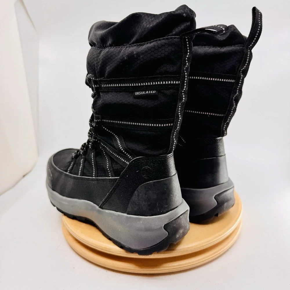 Lands End Squall Packable Snow Boots Women's 8‎ Black Insulated Winter